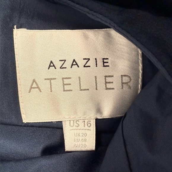 NWT Azazie Atelier Maxi Slip Dress 16 Lorelei Navy Multi Floral Special Occasion - Picture 13 of 16